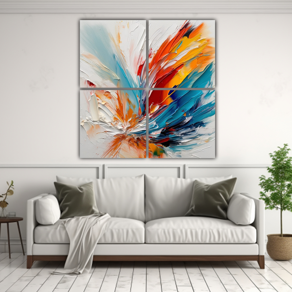 CUADROS ABSTRACTOS DE MOVIMIENTO ÉPOCA BOHO EN 60X60 CM - 2