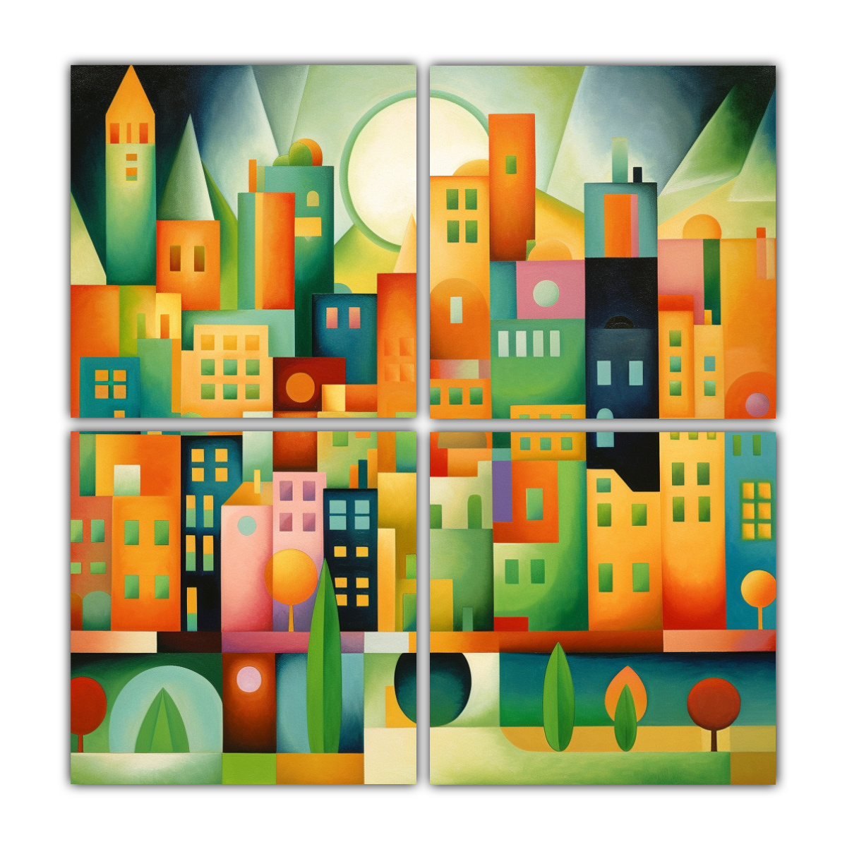 CUATRO COMPOSICIÓN CONTRASTE CITY TARSILA DO 160X160 CM - 1