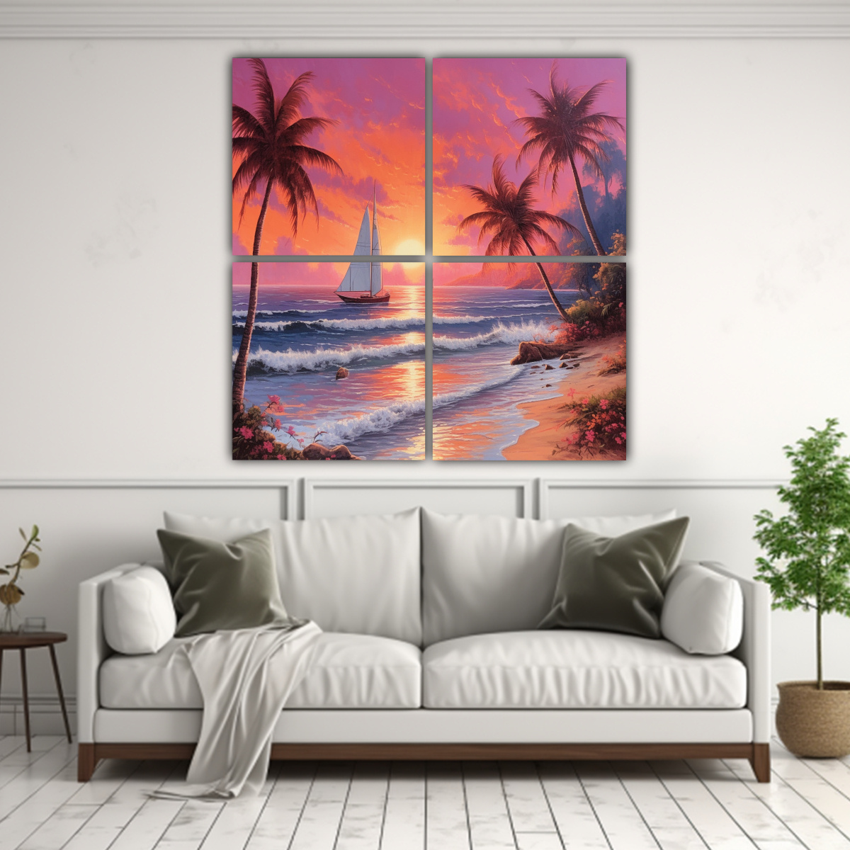 PINTURAS DECORATIVAS DE CUATRO COMPOSICIÓN ALTA 180X180 CM - 2