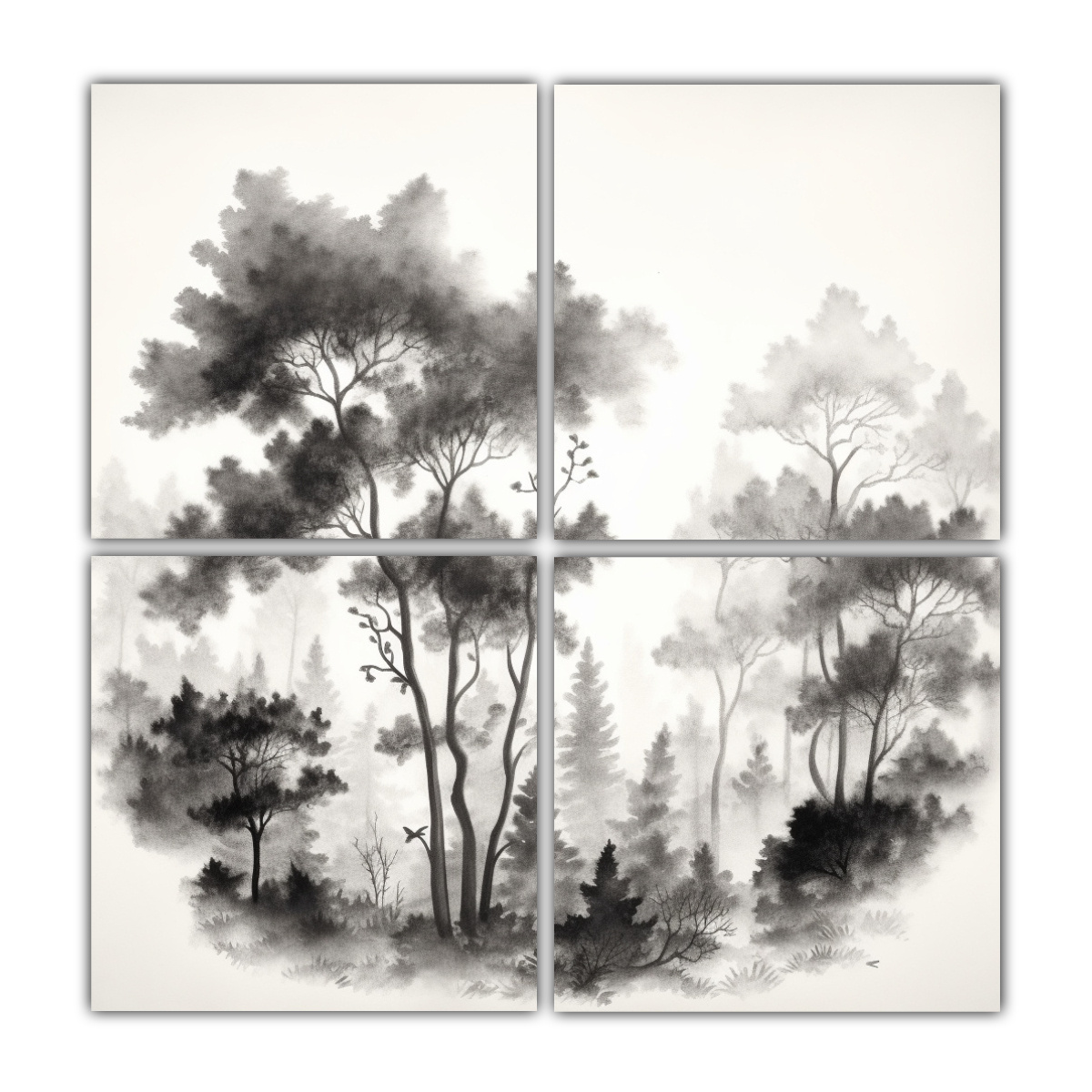 CUADROS CONCEPTUALES EFECTO VISUAL ÁRBOLES Y 160X160 CM - 1
