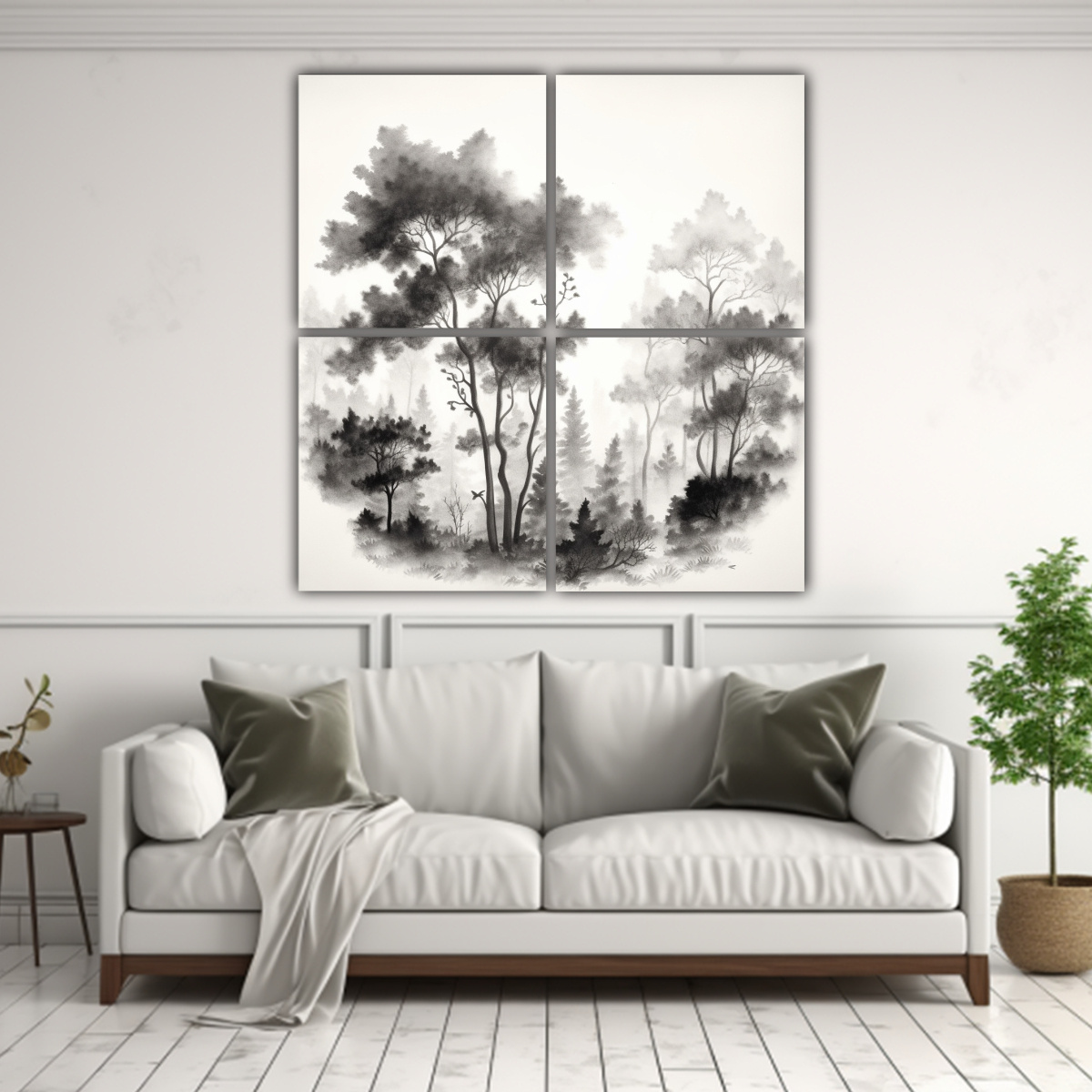 CUADROS CONCEPTUALES EFECTO VISUAL ÁRBOLES Y 160X160 CM - 2