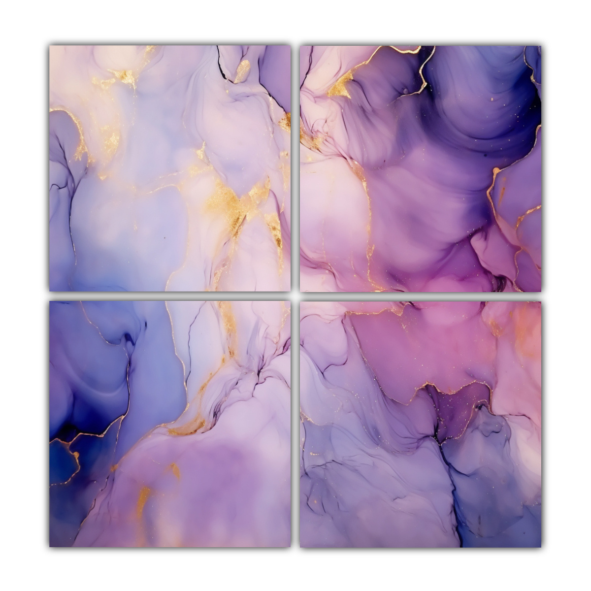 LIENZO ABSTRACTO TONOS PÚRPURA, FIGURAS CON 120X120 CM - 1