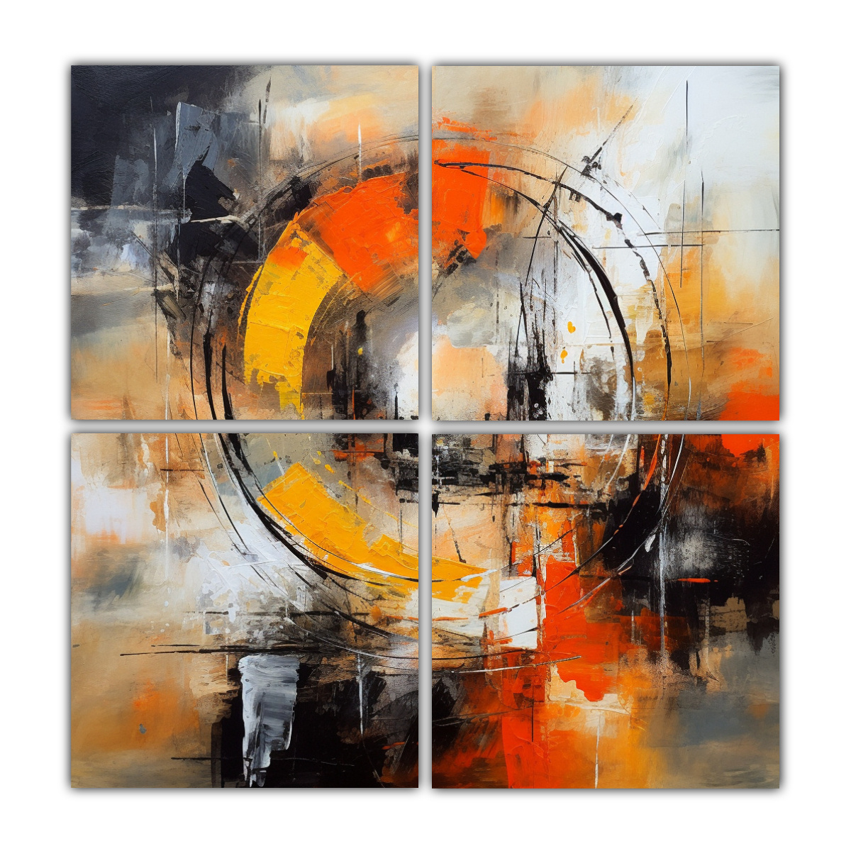 CUADRO ABSTRACTO MODERNO DECORATIVO DE DETALLES 160X160 CM - 1