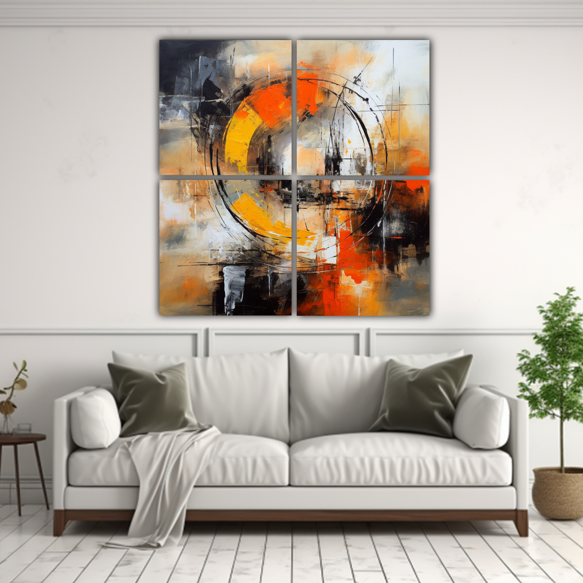 CUADRO ABSTRACTO MODERNO DECORATIVO DE DETALLES 160X160 CM - 2