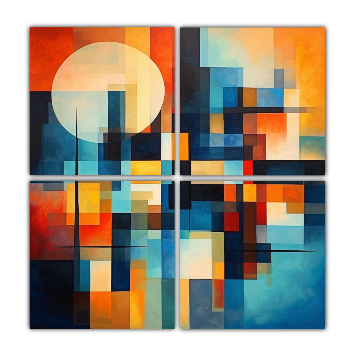 CUATRO LIENZOS VANGUARDIA EXPRESIVIDAD ARTE POR 160X160 CM - 1
