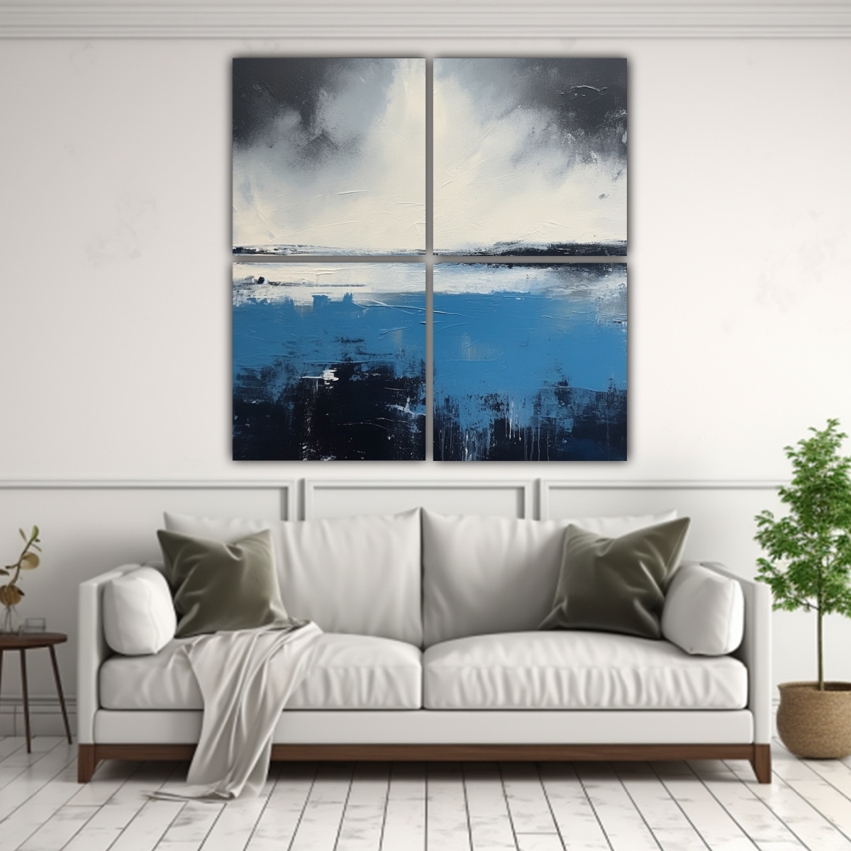 PINTURAS ABSTRACTAS TEMÁTICA PAISAJE MINIMALISTA 40X40 CM - 2