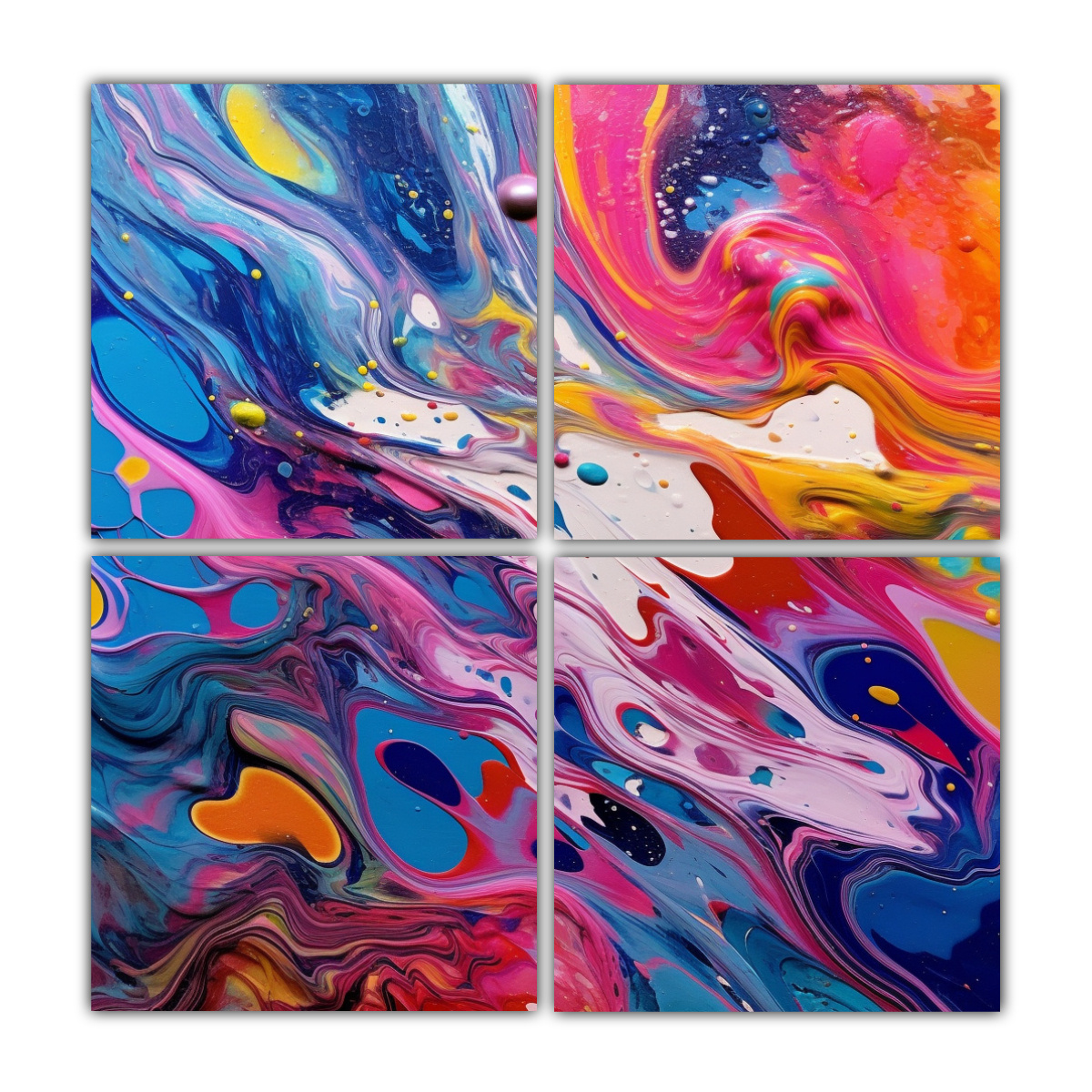 LIENZO ABSTRACTO DECORATIVO CON MÚLTIPLES 100X100 CM - 1