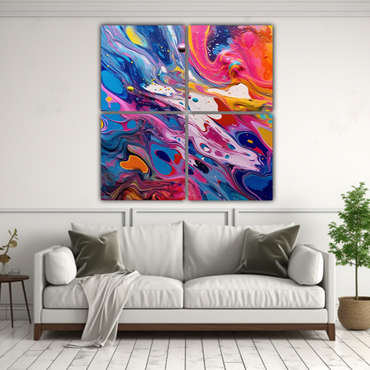 LIENZO ABSTRACTO DECORATIVO CON MÚLTIPLES 100X100 CM - 2