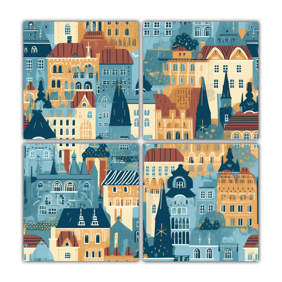 CUADRO DECORATIVO EN BASTIDOR NORRIS PRAGUE, 4 60X60 CM - 1