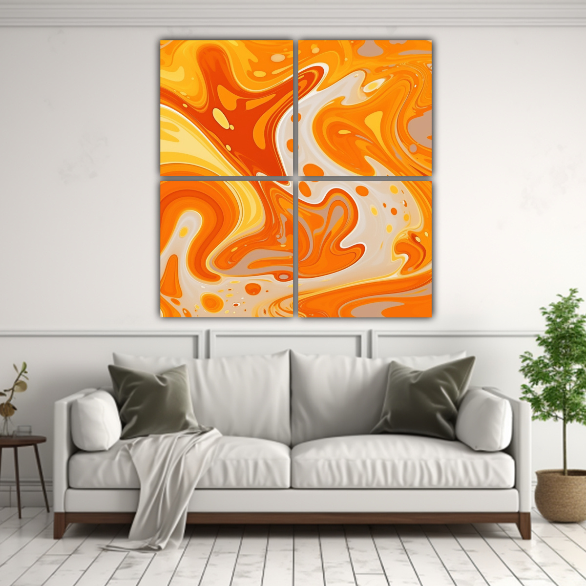 CUATRO TELAS EN BASTIDOR CREATIVA CALMA PATRÓN 160X160 CM - 2