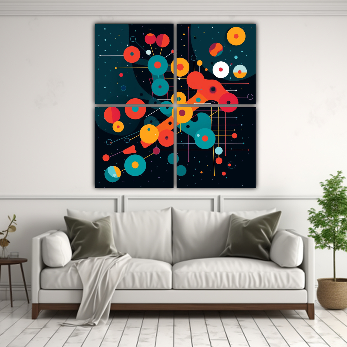 CUADRO ABSTR. NATURALEZA VIVA. FIGURA GEOMÉTRICO 180X180 CM - 2