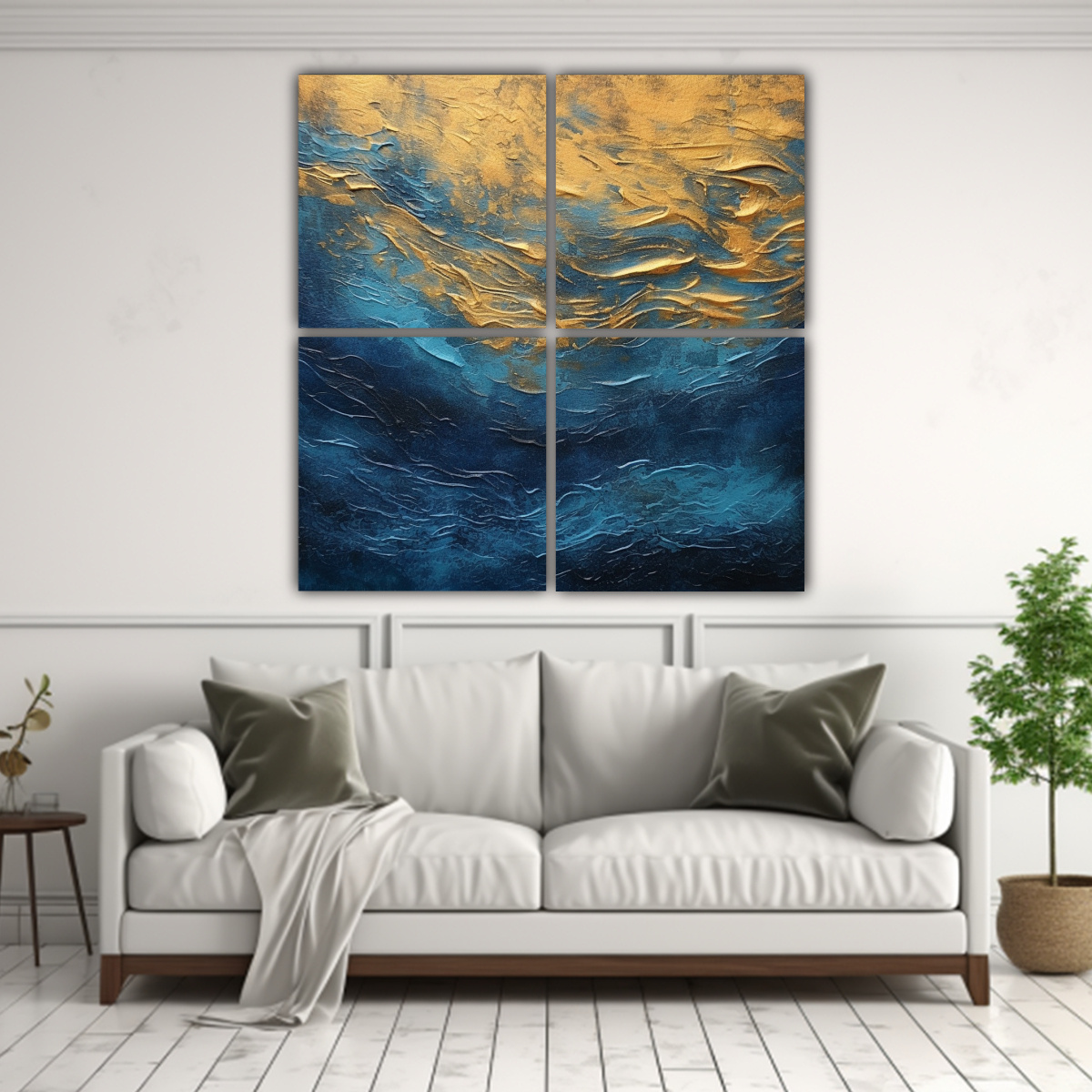 PINTURA ACRÍLICA DE TEXTURA SIMPLE EN LIENZO DE 100X100 CM - 2