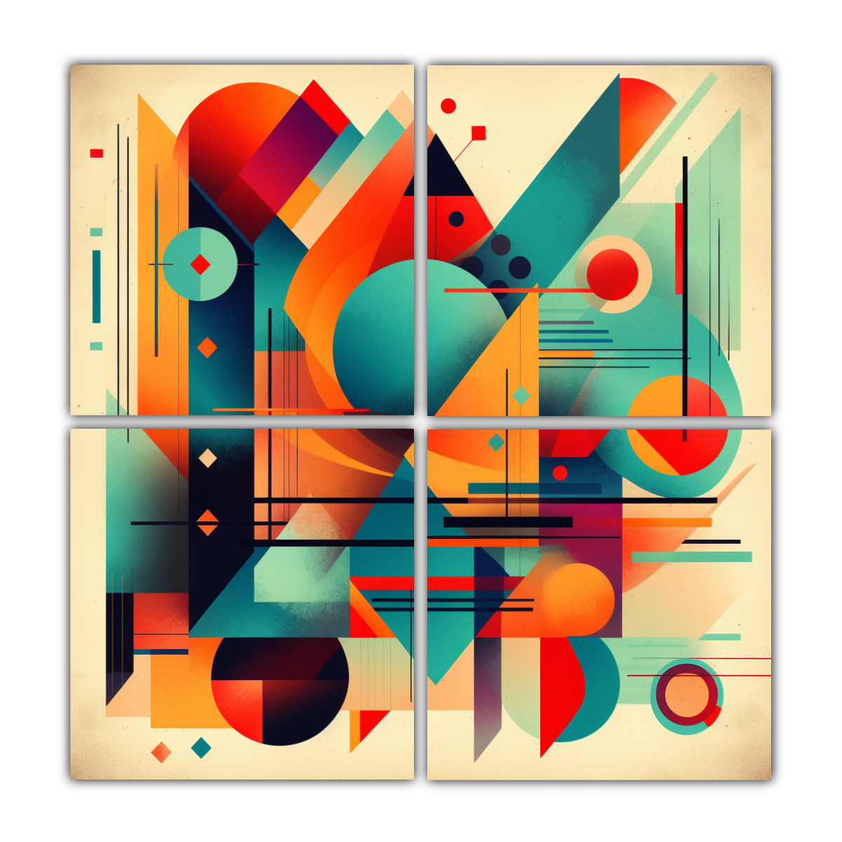 CUATRO COLORES VITALIDAD: DISEÑO ABSTRACTO CON 160X160 CM - 1