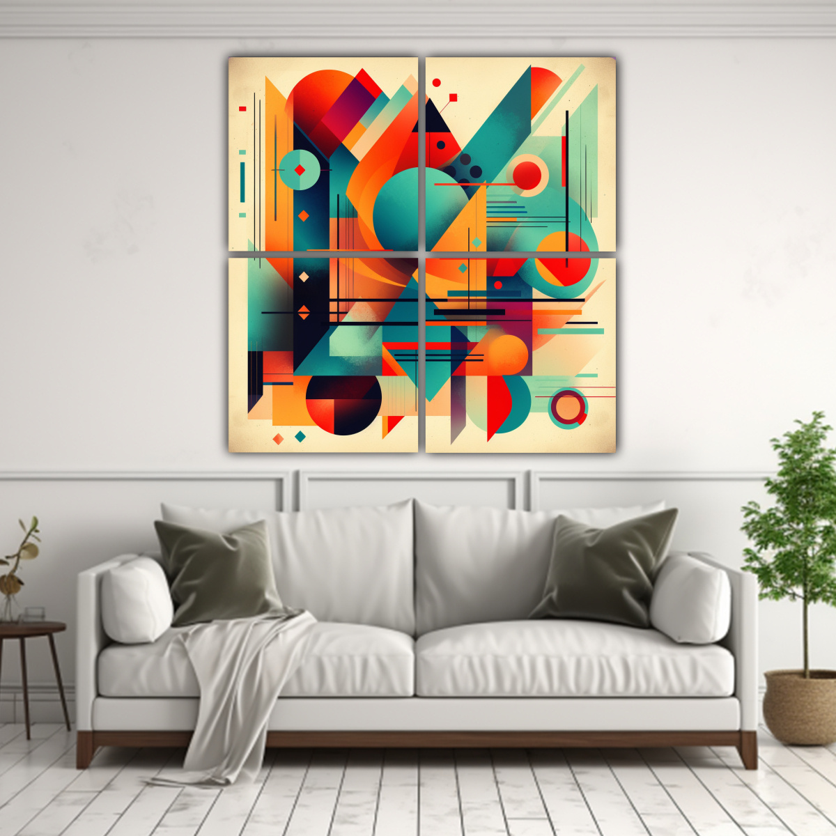 CUATRO COLORES VITALIDAD: DISEÑO ABSTRACTO CON 160X160 CM - 2