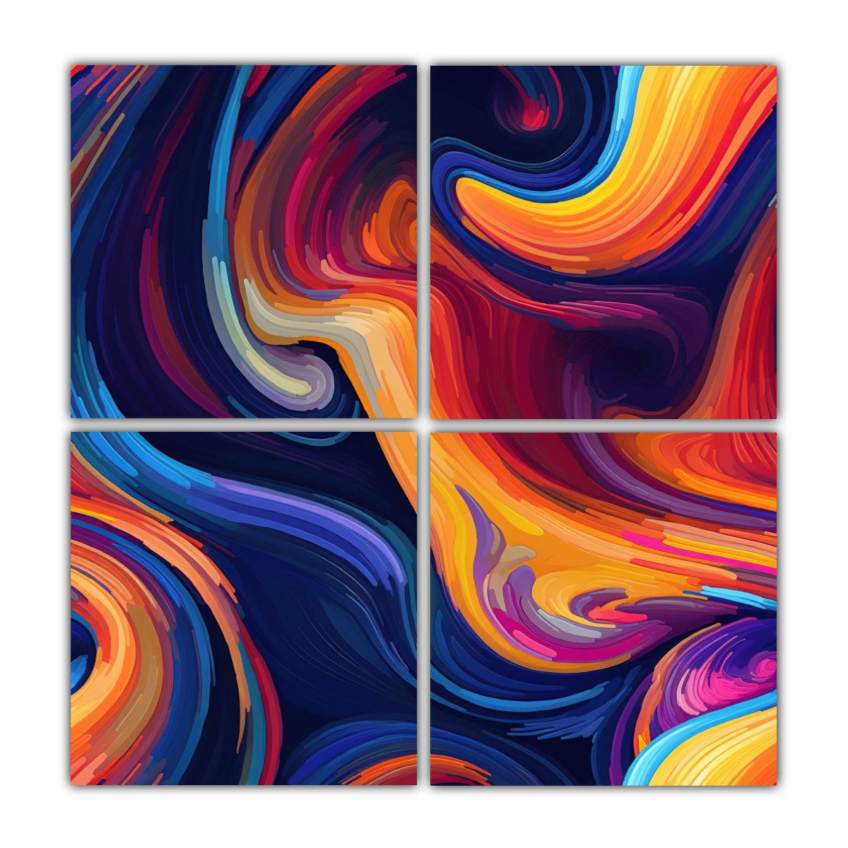 CUADROS ABSTRACTOS MULTICOLORES PARA EL COMEDOR 80X80 CM - 1