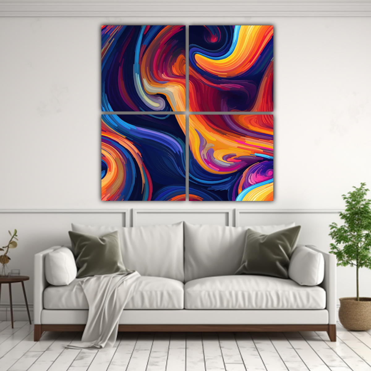 CUADROS ABSTRACTOS MULTICOLORES PARA EL COMEDOR 80X80 CM - 2