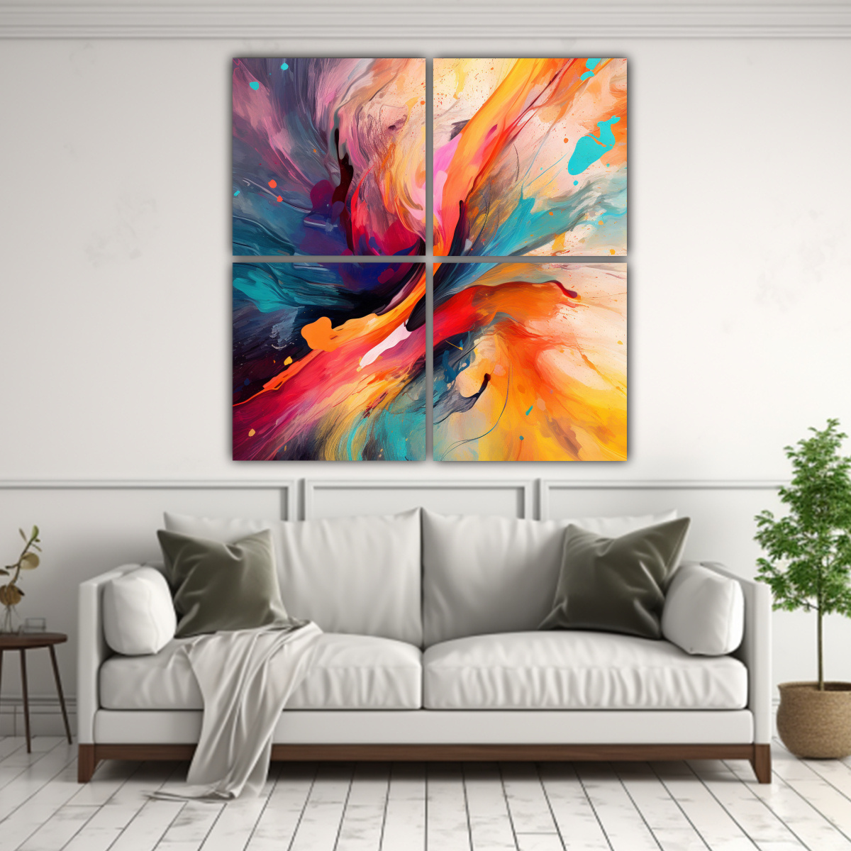 PINTURAS DECORATIVAS DE CUATRO LIENZOS CON 60X60 CM - 2