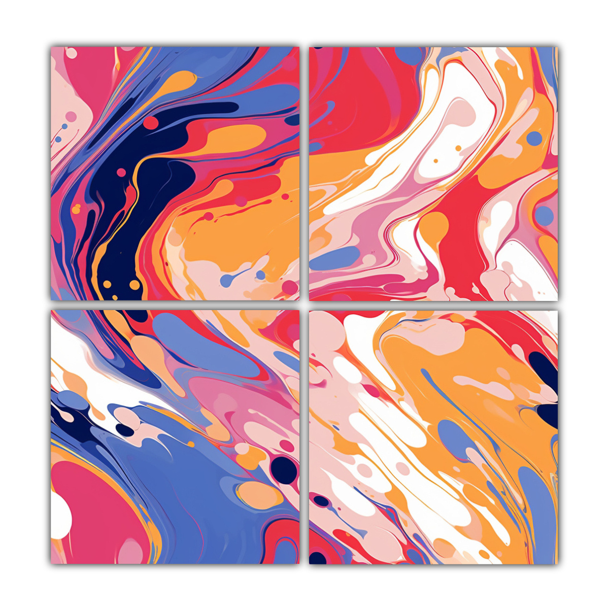 PINTURA ABSTRACTA FLUIDART PARA DECORACIÓN DE 160X160 CM - 1