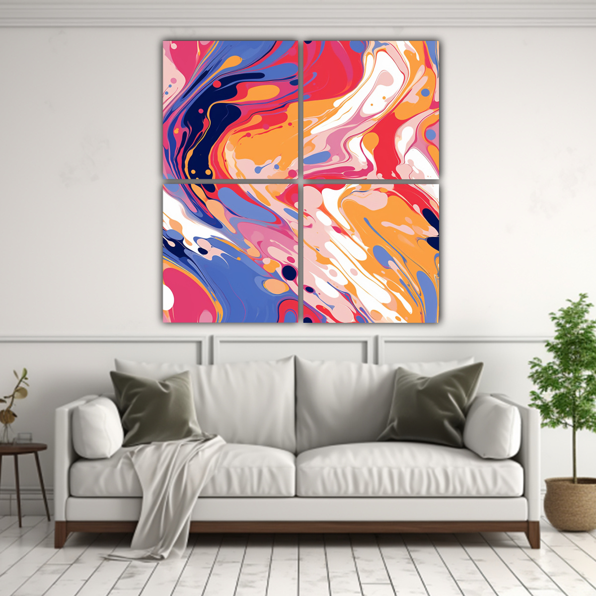 PINTURA ABSTRACTA FLUIDART PARA DECORACIÓN DE 160X160 CM - 2