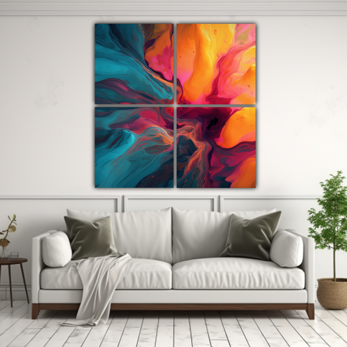 CUADROS DE DECORACIÓN CON COLORES ABSTRACTOS 180X180 CM - 2
