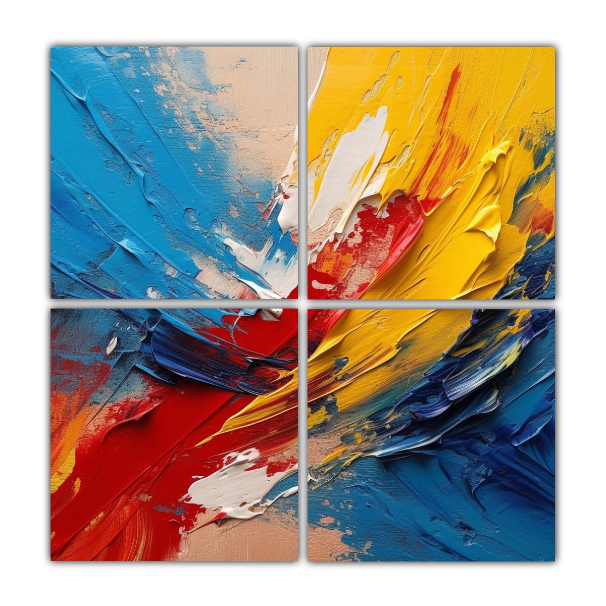 PINTURA DE 4 LIENZOS POR PODER CAYUELAS, CON 140X140 CM - 1