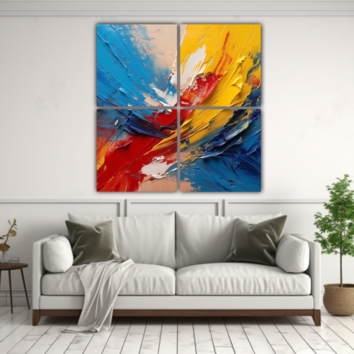 PINTURA DE 4 LIENZOS POR PODER CAYUELAS, CON 140X140 CM - 2