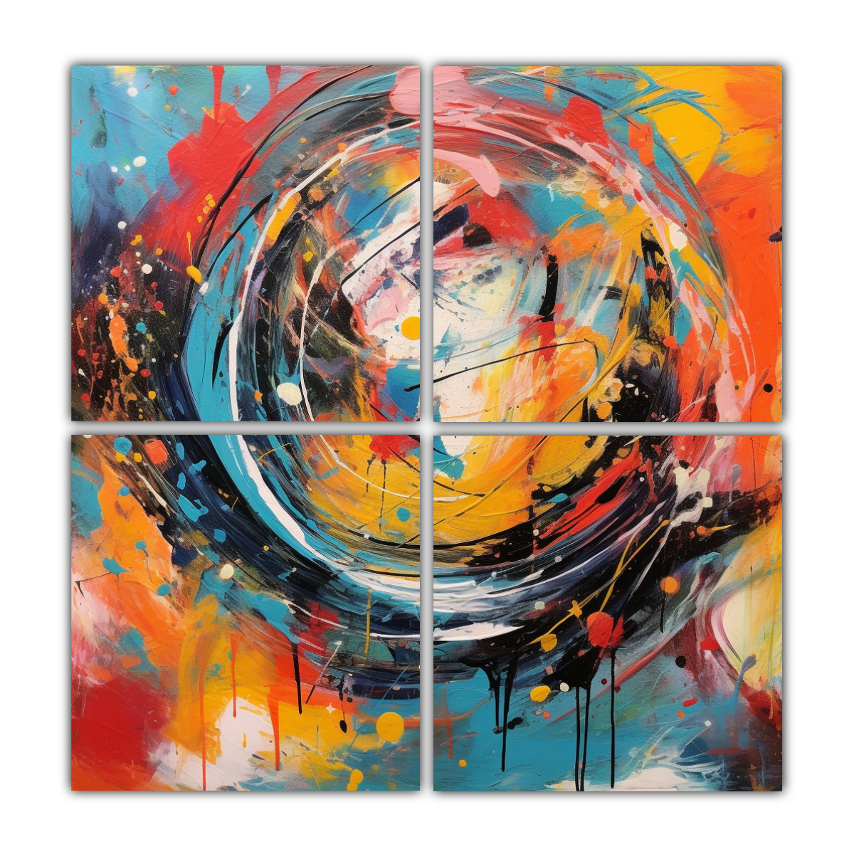 CUADRO ABSTRACTO EN BASTIDOR ESTILO GALERÍA, 180X180 CM - 1