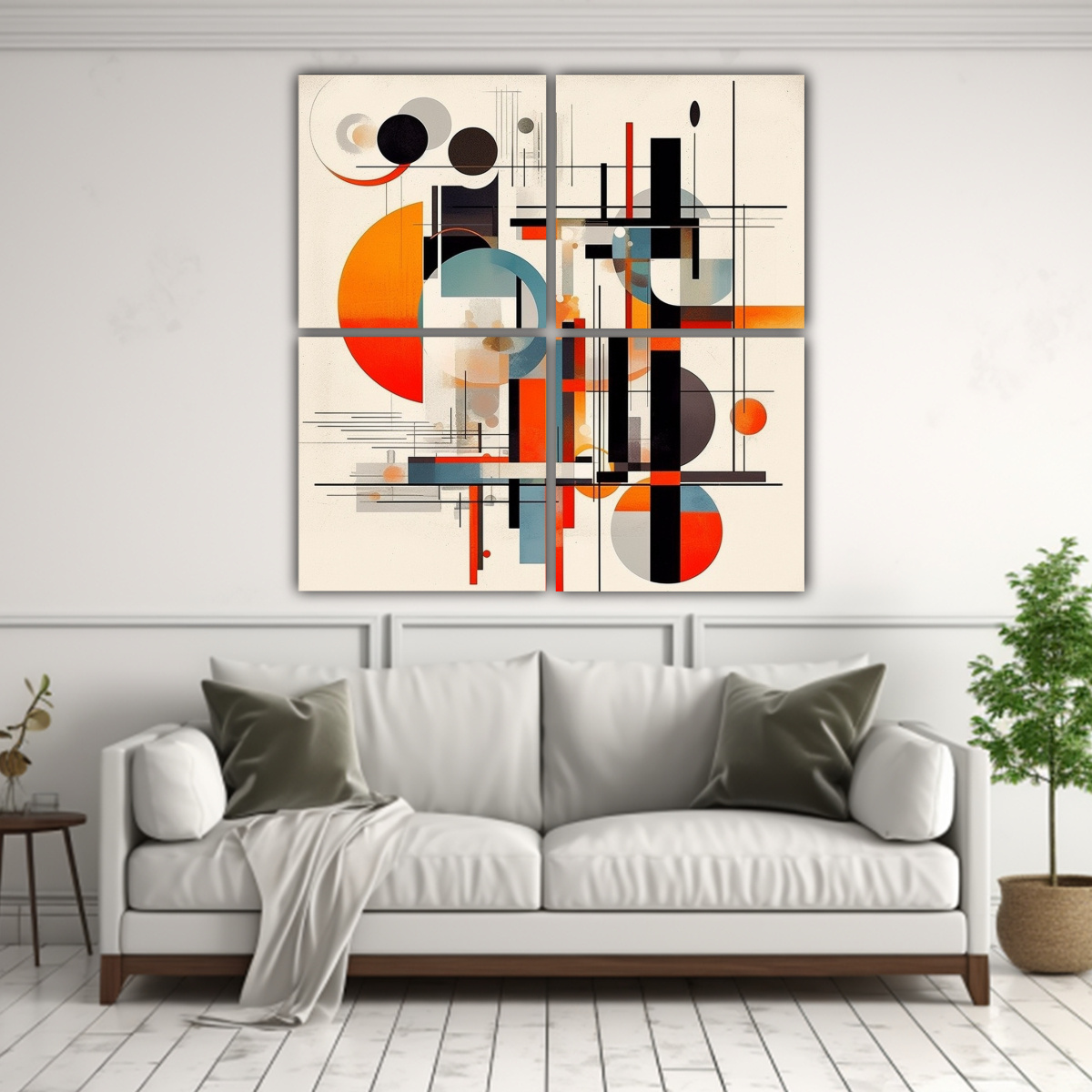 4 COMPOSICIONES SIMETRÍA BAUHAUS ART NOUVEAU 180X180 CM - 2