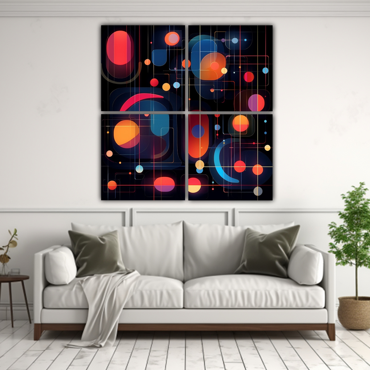 CUADRIPTICO NOCTURNO DE LUCIÉRNAGAS, ARTE 40X40 CM - 2