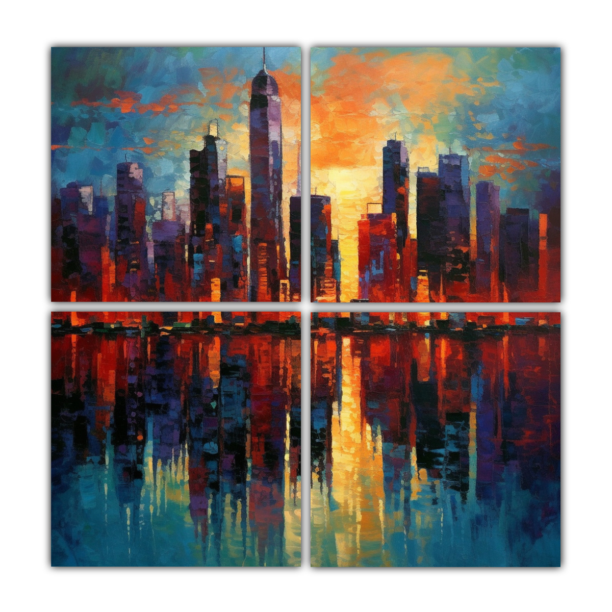 CUADRO DECORATIVO CITY SKYLINE AT TWILIGHT EN 180X180 CM - 1