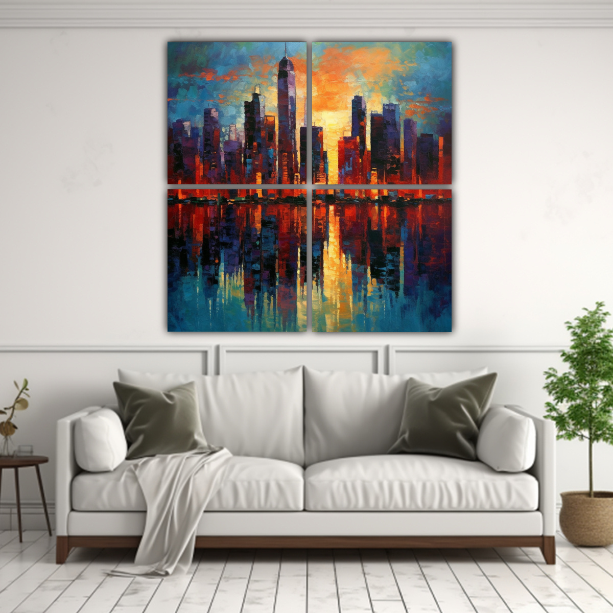 CUADRO DECORATIVO CITY SKYLINE AT TWILIGHT EN 180X180 CM - 2