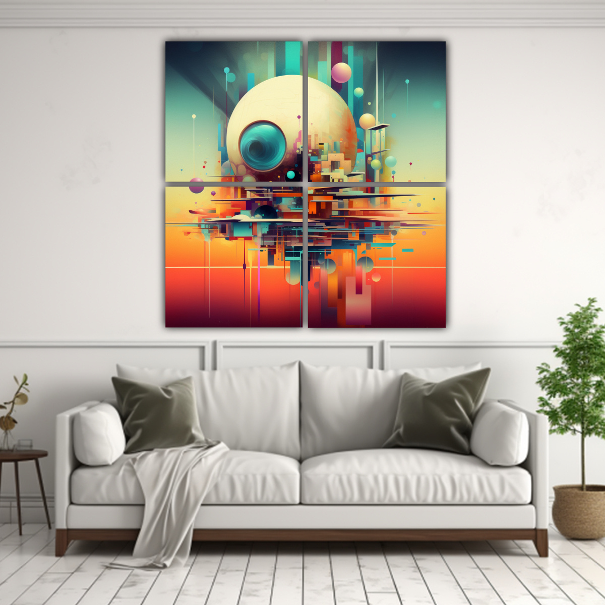 PINTURAS EN TELA COLORES FANTASIA SET DE 4 LIENZOS 200X200 CM - 2