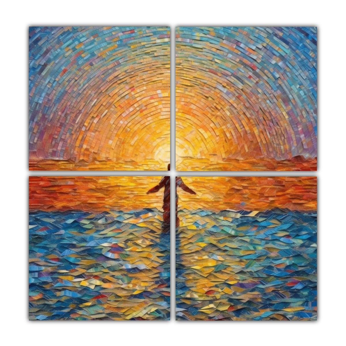 PINTURAS DECORATIVAS JESUS LUZ EN LA ORILLA 140X140 CM - 1
