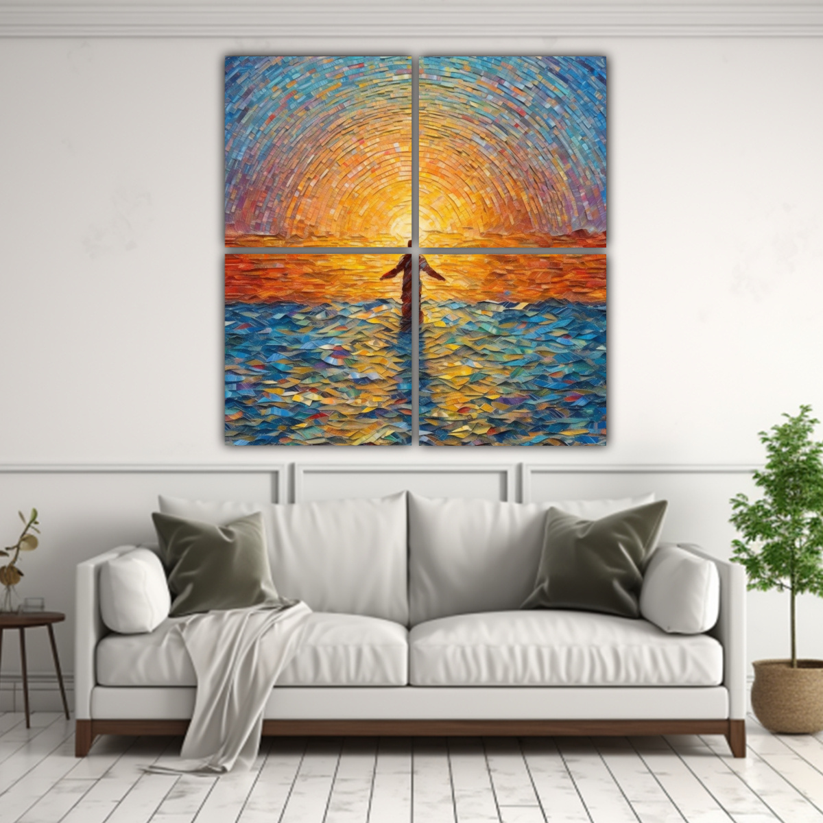 PINTURAS DECORATIVAS JESUS LUZ EN LA ORILLA 140X140 CM - 2
