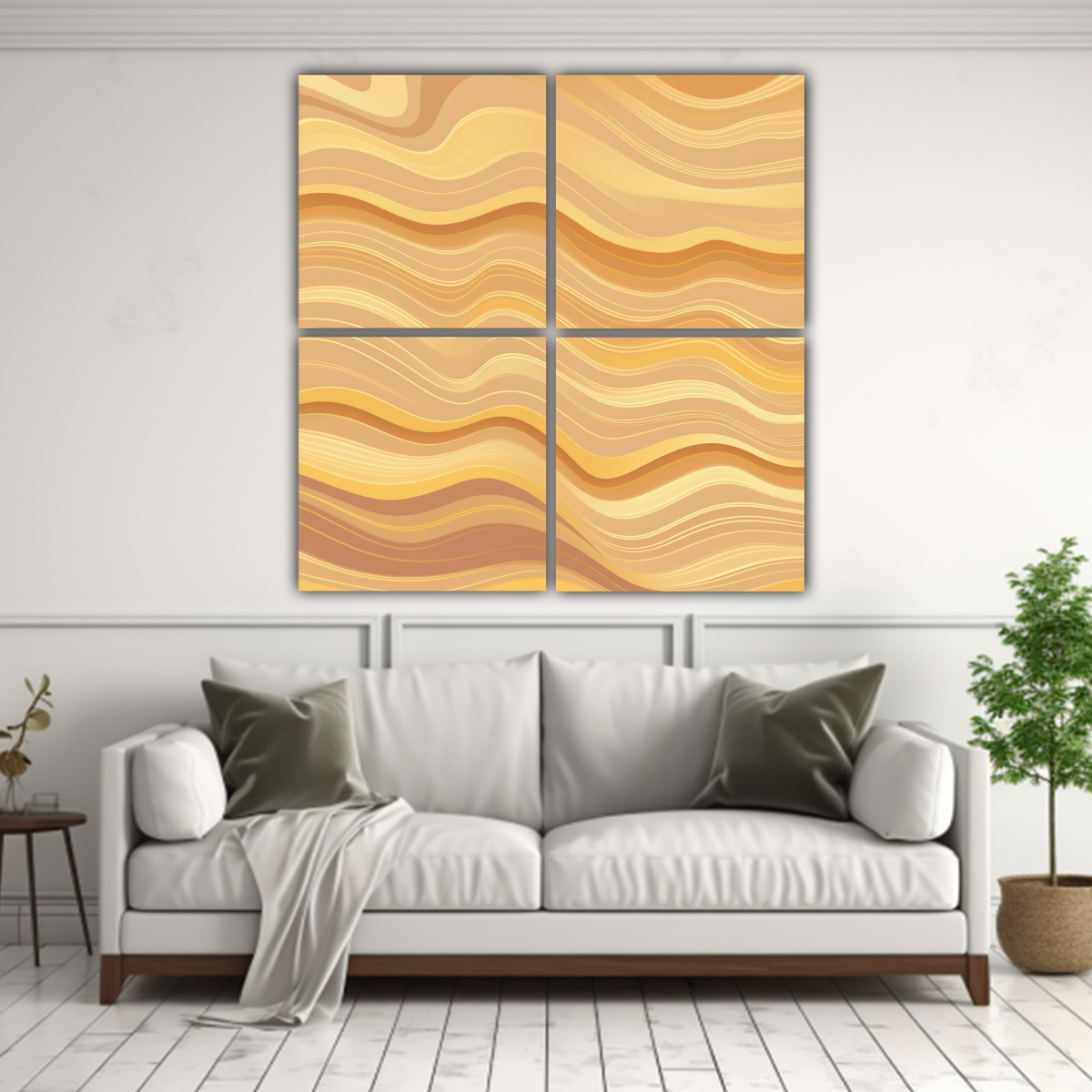 CUADROS DECORATIVOS FANTASÍA ONDULANTES LÍNEAS 160X160 CM - 2