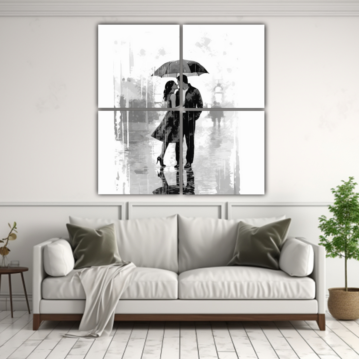 LIENZOS DECORATIVOS DE PAREJAS CAMINANDO BAJO LA 40X40 CM - 2