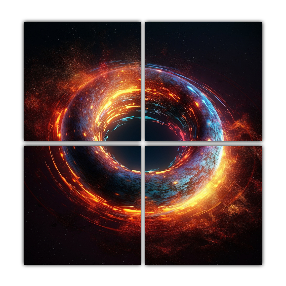 PINTURA DECORATIVA DE CHEN VIBRANTE CON ANILLO 140X140 CM - 1