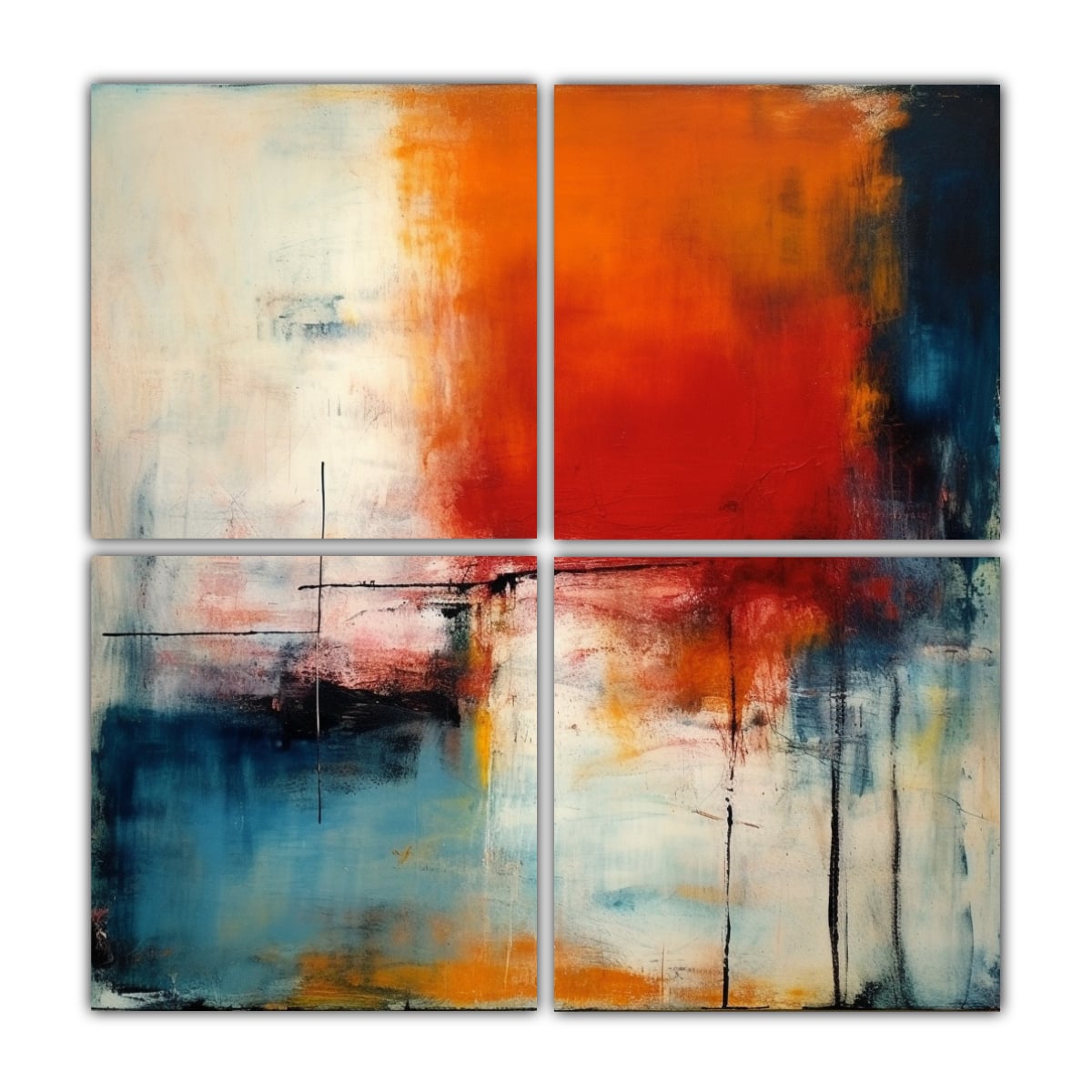 CUATRO CANVAS MODERNO HOGAR DECO CUADRO ABSTRACTO 180X180 CM - 1