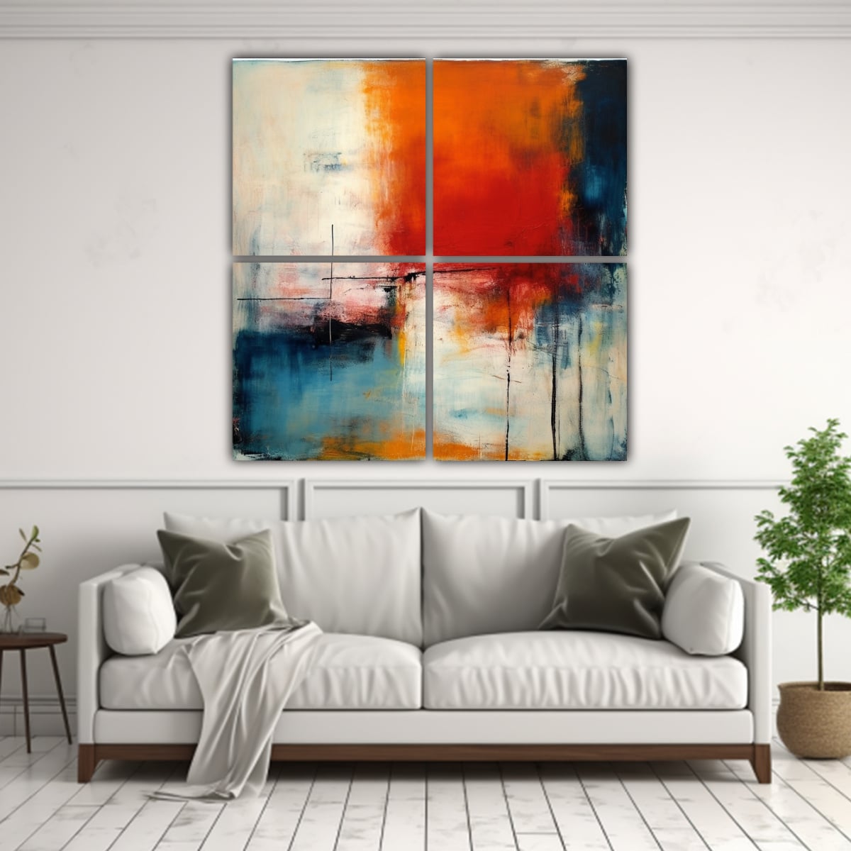 CUATRO CANVAS MODERNO HOGAR DECO CUADRO ABSTRACTO 180X180 CM - 2