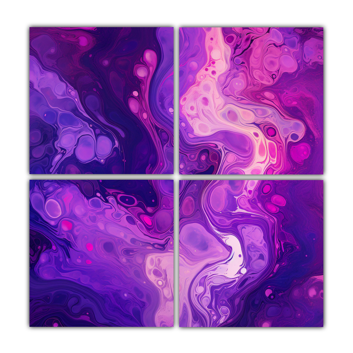 CUADRO ABSTRACTO COLOR LILA PARA DECORACIÓN. 180X180 CM - 1