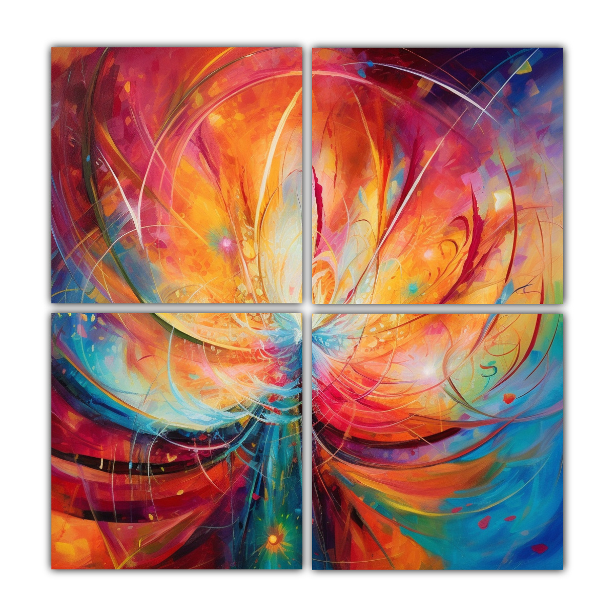 PINTURAS DECORATIVAS ABSTRACTAS VIBRANTES DE PAZ 160X160 CM - 1