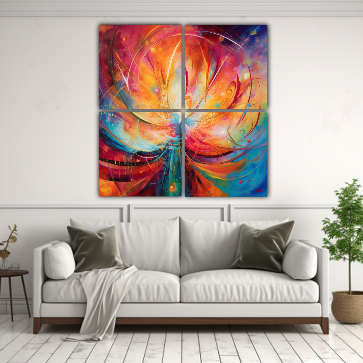 PINTURAS DECORATIVAS ABSTRACTAS VIBRANTES DE PAZ 160X160 CM - 2