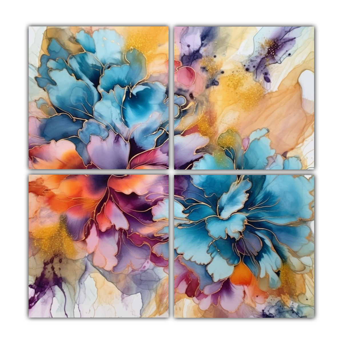 CUADROS TELA SUBLIMADA LIVING ABSTRACTO CON 100X100 CM - 1