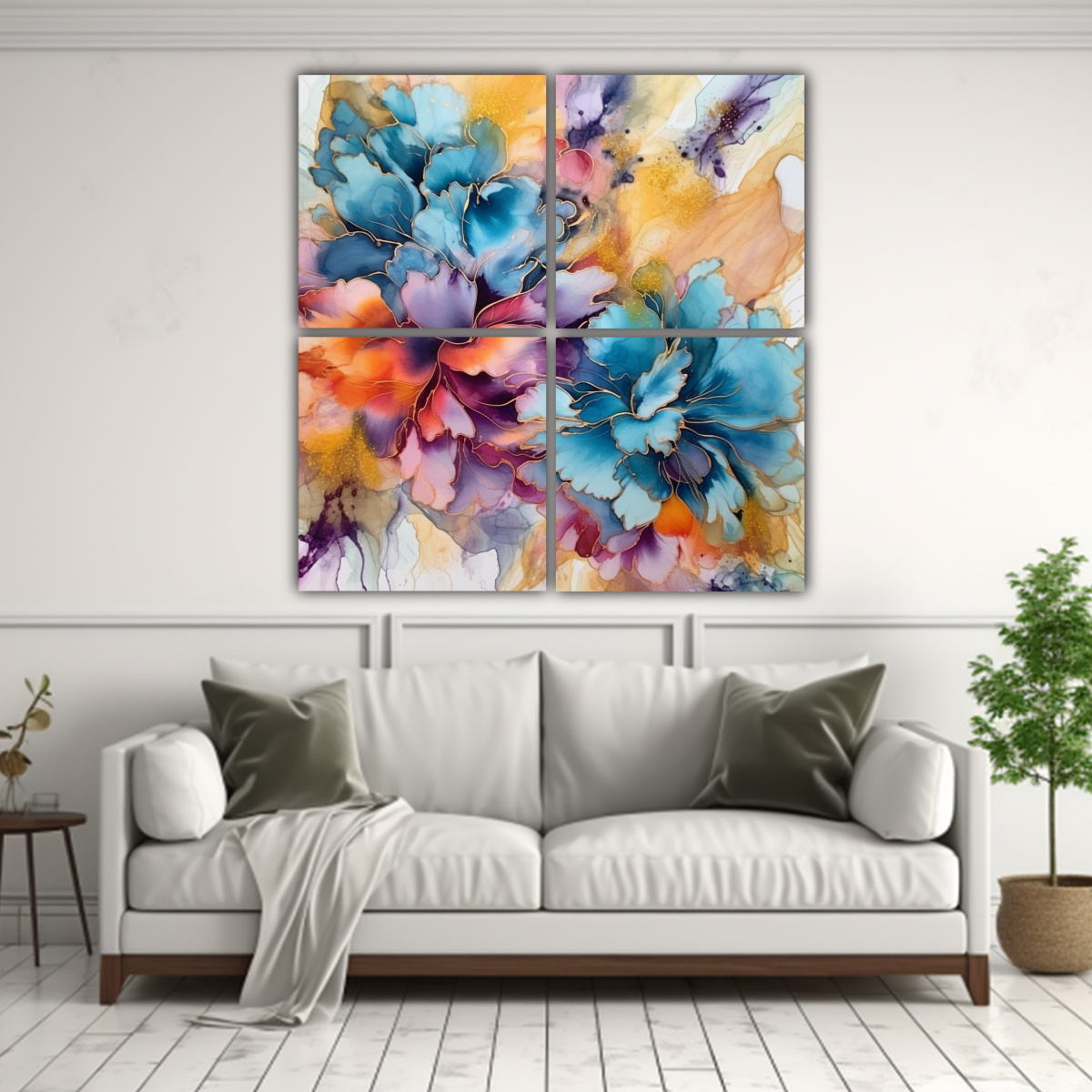 CUADROS TELA SUBLIMADA LIVING ABSTRACTO CON 100X100 CM - 2