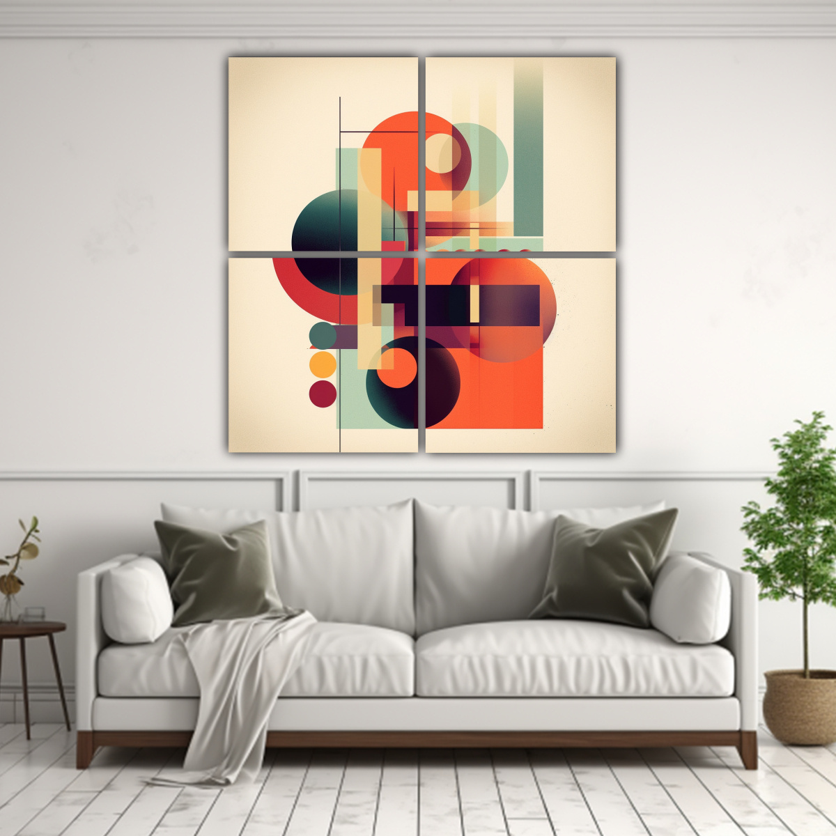 CUATRO CANVAS TONOS LUMINOSIDAD ARTE GEOMÉTRICO 40X40 CM - 2