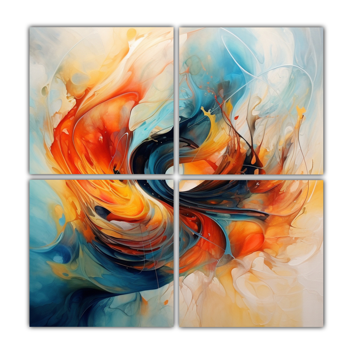 CUATRO COMPOSICIÓN CUADRO CALMA ARTE ABSTRACTO 140X140 CM - 1