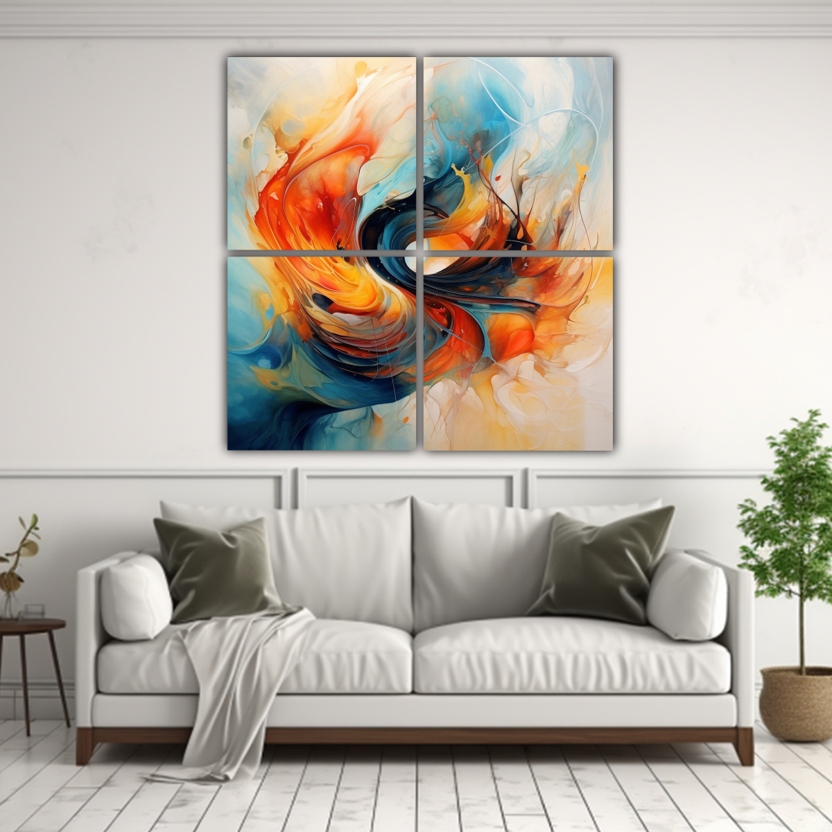 CUATRO COMPOSICIÓN CUADRO CALMA ARTE ABSTRACTO 140X140 CM - 2