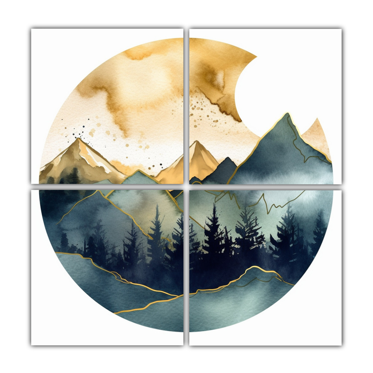 CUADRO DE PARED MODERNO PAISAJE MINIMALISTA CON 180X180 CM - 1
