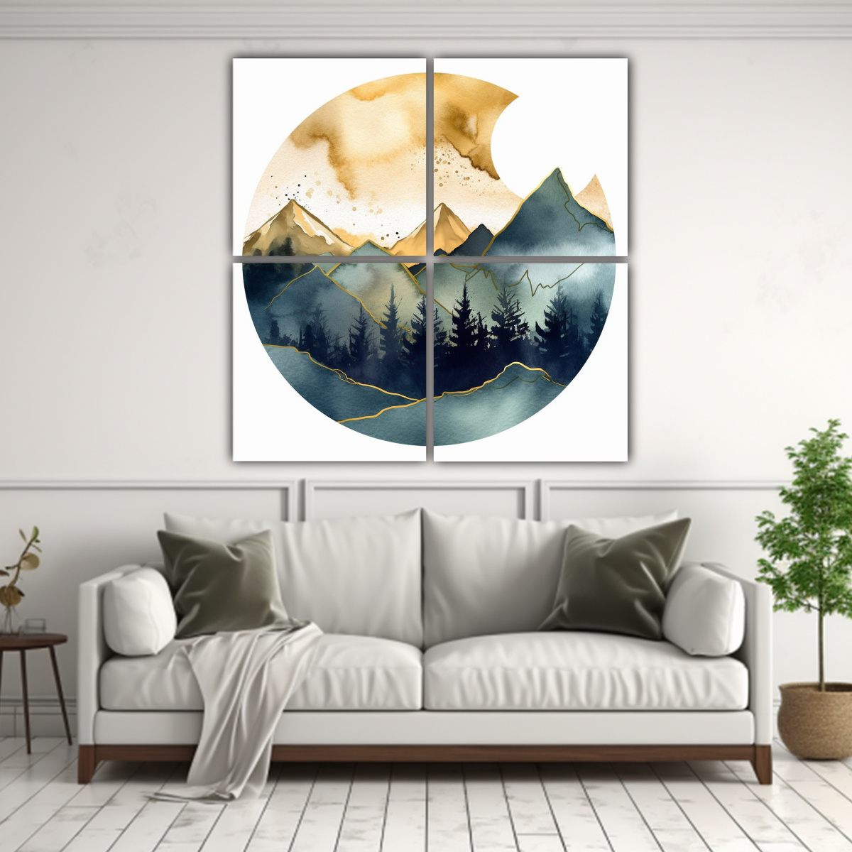 CUADRO DE PARED MODERNO PAISAJE MINIMALISTA CON 180X180 CM - 2