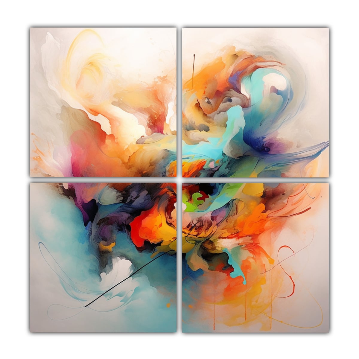 CUATRO TELAS EN BASTIDOR TELA SUBLIMADA 140X140 CM - 1